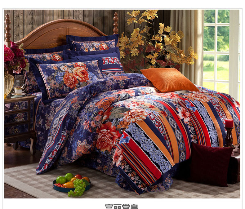 加厚全棉斜紋磨毛大版花床上用品四件套廠家直供特價(jià)批發(fā)