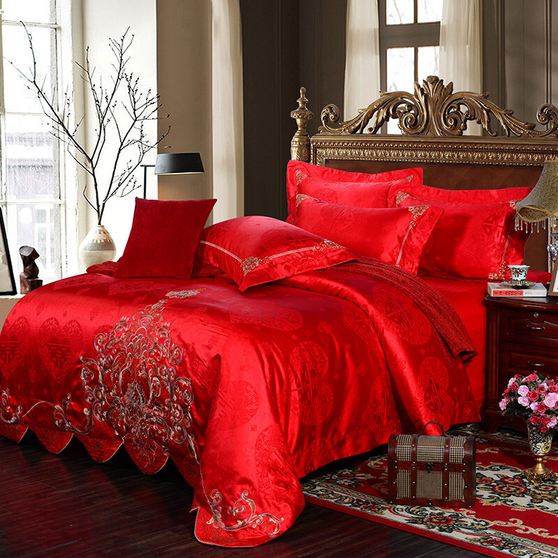 【北極絨家紡】婚慶繡花四件套 雙喜臨門，獻(xiàn)禮人生高光時(shí)刻